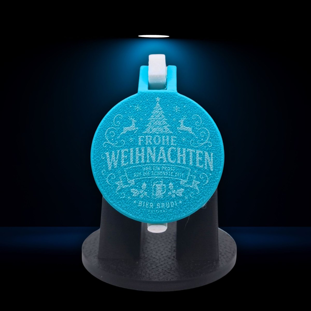 SafeCap mit Weihnachtsgravur in Blau, Flasche
