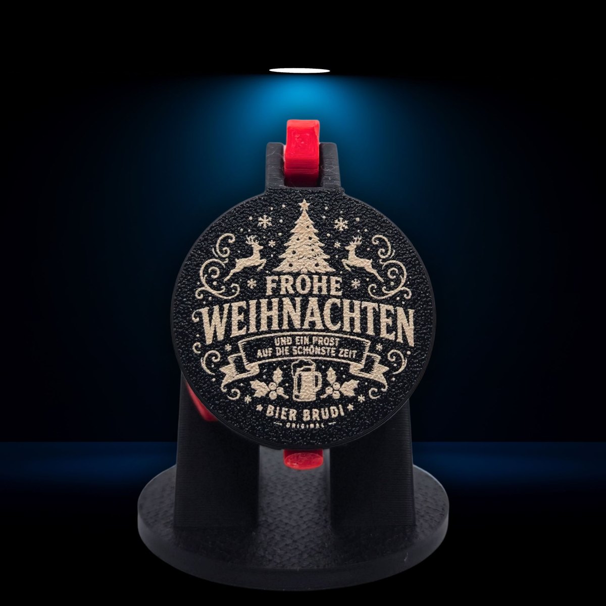 SafeCap mit Weihnachtsgravur in Schwarz, Flasche